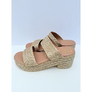 New Beach By Matisse OCEAN AVE PLATFORM SANDAL Raffia Women’s 9 M Tan